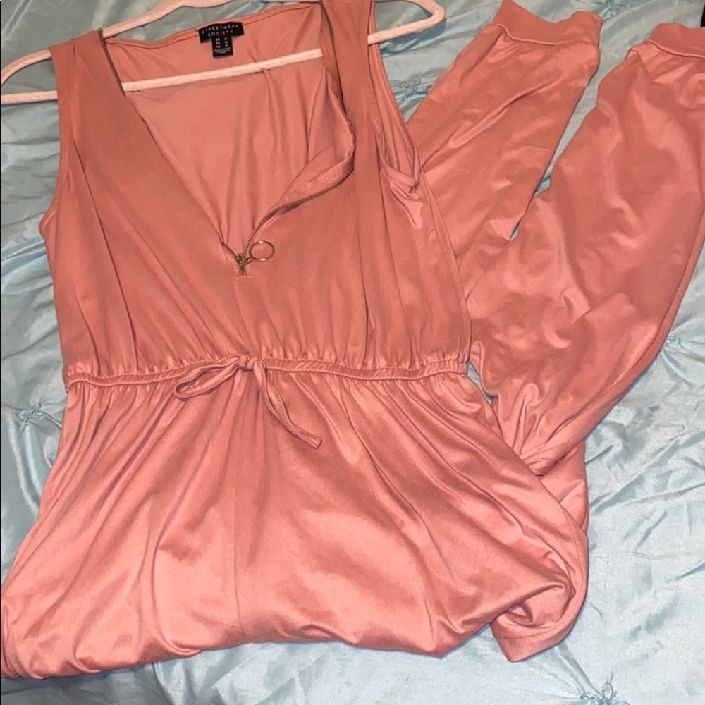 Pink long jumpsuit